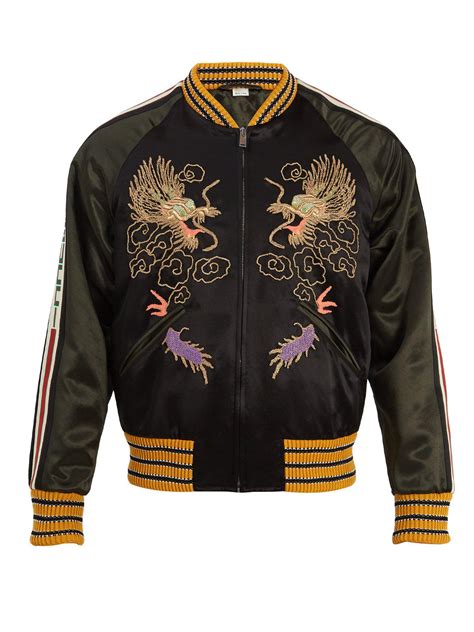 gucci oriental dragon bomber jacket|Gucci Bomber Jackets & Trenchcoats for Women .